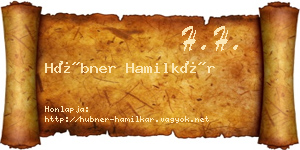 Hübner Hamilkár névjegykártya